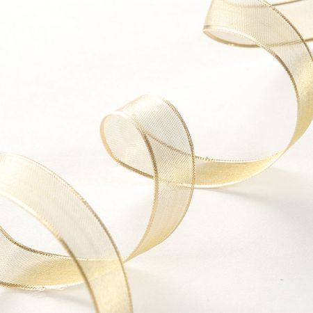 Stuha organzová průsvitná šíře 25mm zlatá rex