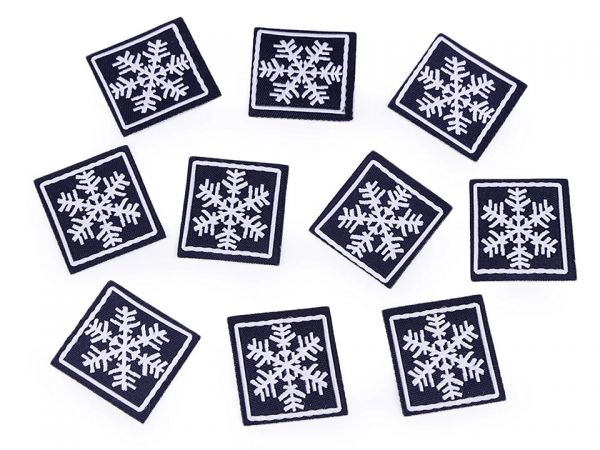 Nažehlovačka sněhová vločka modrá