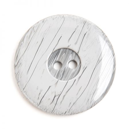 Knoflík plastový dvoudírkový šedý melír