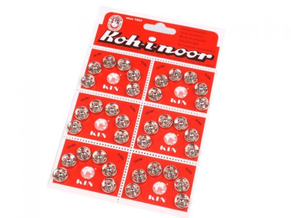 Patenty kovové velikost č.4 12,4/11.5mm stříbrný