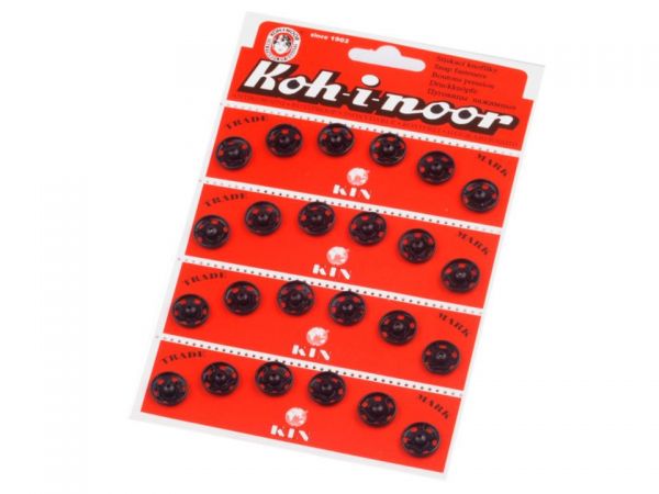 Patenty kovové velikost č.6 15,9/15mm černá