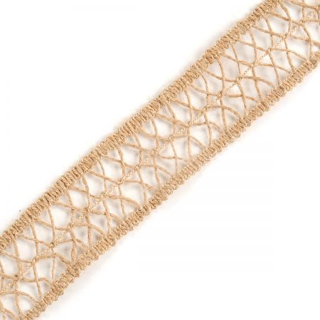 Prýmek lemovka rustikální juta mřížka