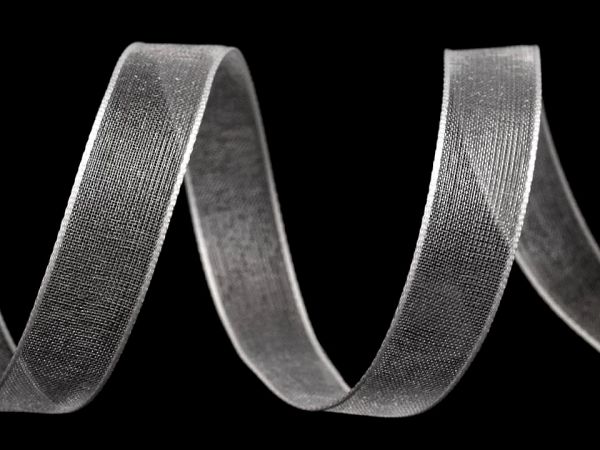 Stuha organzová průsvitná šíře 19mm stříbrná