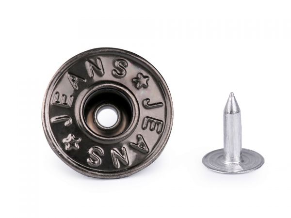 Knoflík riflový velikost 26" výkyvný JEANS nikl antik