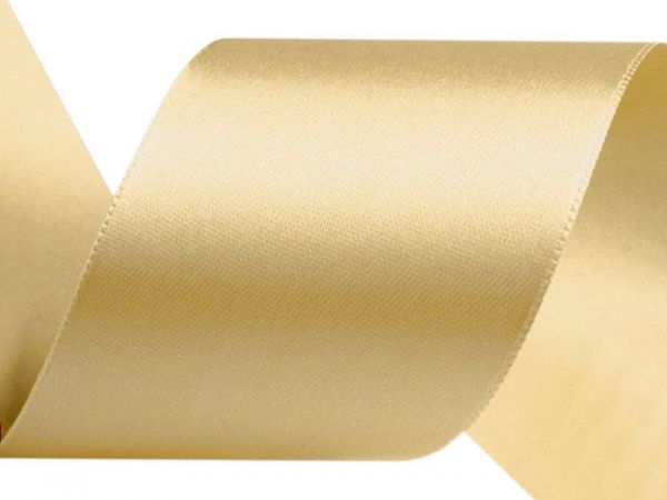 Atlasová stuha šíře 38mm zlatá světlá