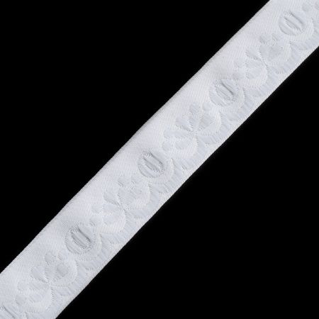 Stuha krojová vyšívaná bílá 2 cm bílá výšivka