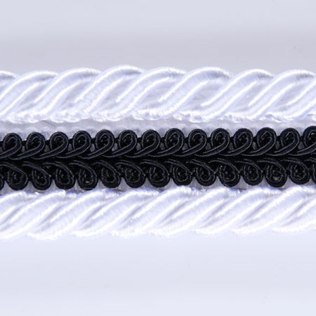 Galonový prýmek ve stylu chanel bíločerný