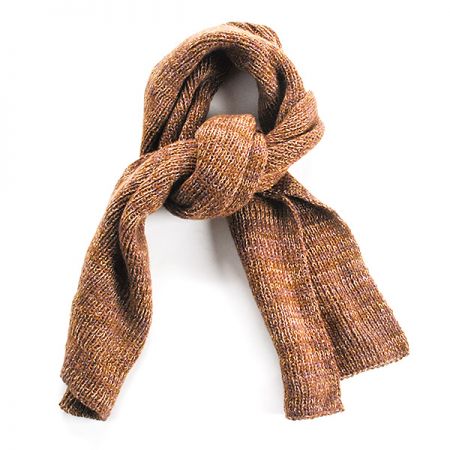 Šála pletená MarLen s hnědými melírovými pruhy