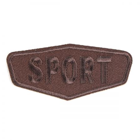 Nažehlovačka nápis SPORT tmavě hnědá