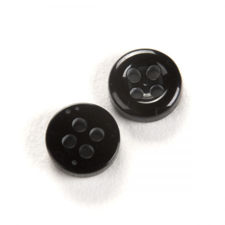 Knoflík plastový kulatý límečkový černý 12"