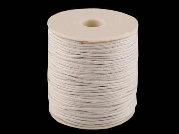 Šňůra bavlněná voskovaná 1,5-2mm bílá