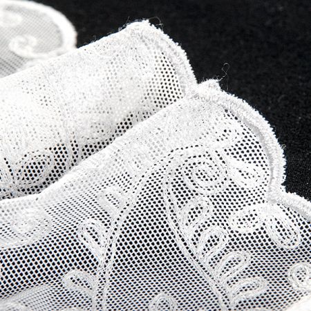 Pružná krajka lem květinový paisley vzor sv.šedá 