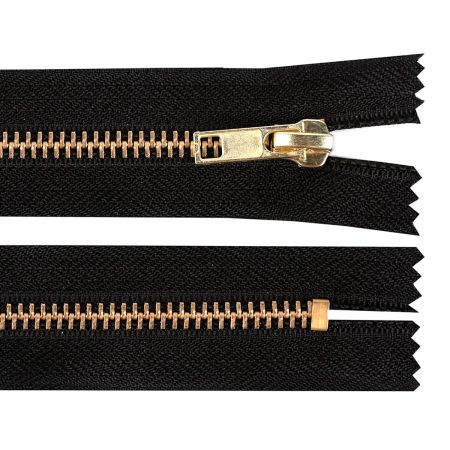 Zip 60 cm kovový nedělitelný 4 mm zlatý