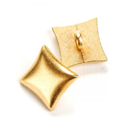 Knoflík kovový zlatý čtverec