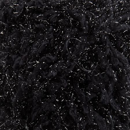 Efektní pletací příze s vlasem lesklá černá MarLen