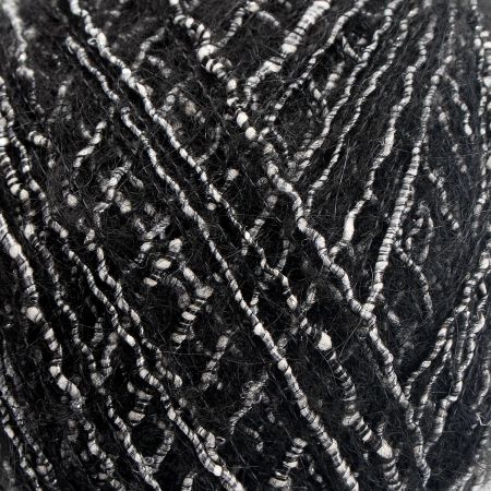 Mohérová pletací příze MarLen černostříbrná