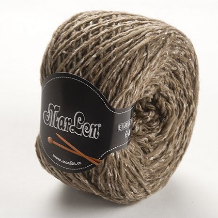 Vlněná pletací příze MarLen nestejné síly hnědá/smětanová