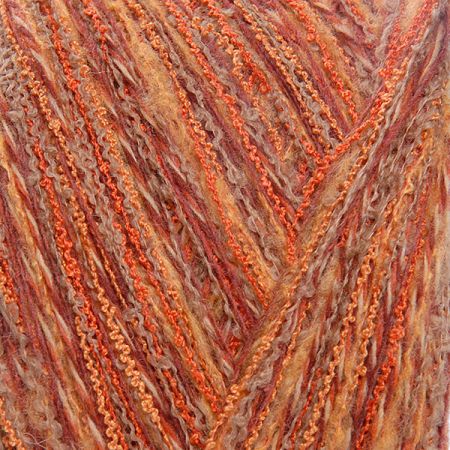 Směsová vlněná pletací příze oranžový melír