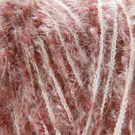 Směsová vlněná pletací příze vínovo-smetanový melír