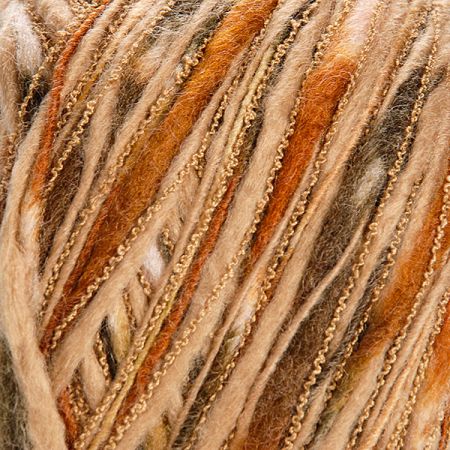 Vlněná pletací příze MarLen nestejné síly hnědý melír 