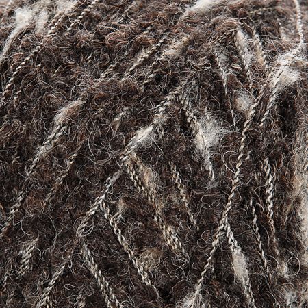 Vlněná směsová příze nopky buklé hnědošedý melír tmavý