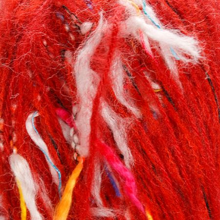 Vlněná pletací příze MarLen barevné střapce červená