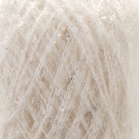 Vlněná buklé součky pletací příze MarLen šedobílá/stříbrná