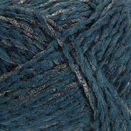 Směsová vlněná příze MarLen petrolejová se stříbrnou nití