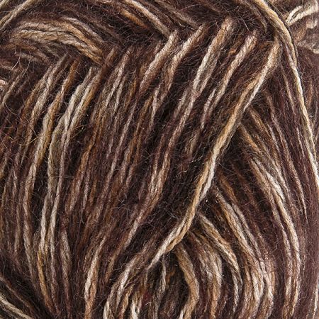 Vlněná měsová pletací příze vínovobéžový melír