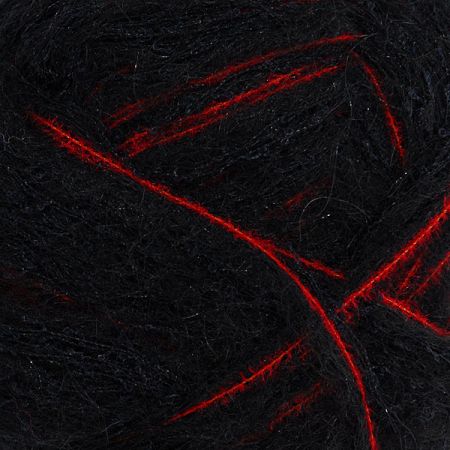 Mohérová pletací příze Marlen černočervený melír