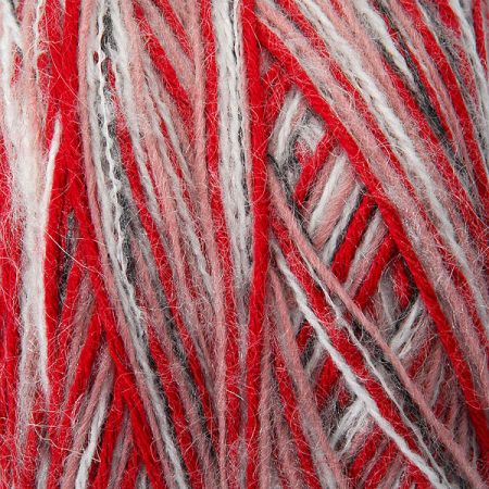 Vlněná příze Marlen červenobílý melír