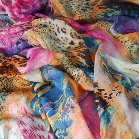 Hedvábný mušelín - mix barev starorůžová