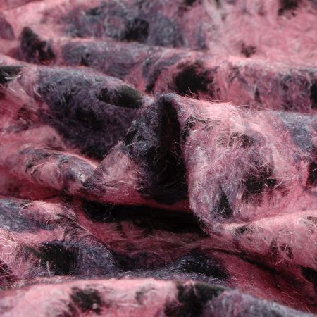 Kabátová látka se zatkanou přízí pastel růžová