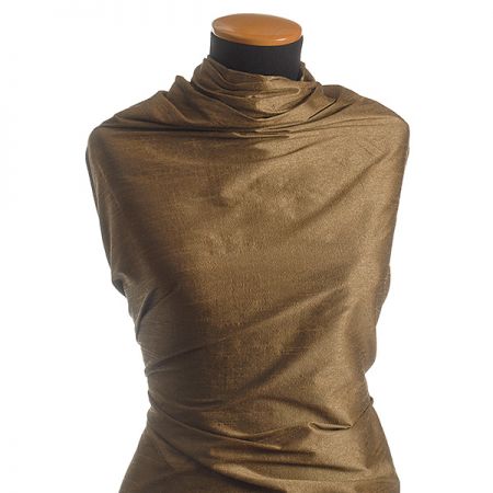 Umělé hedvábí imitace šantung zlatý oříšek