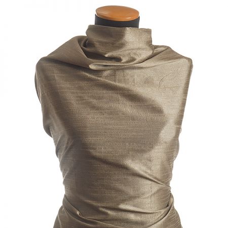 Umělé hedvábí imitace šantung šedohnědá