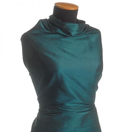 Umělé hedvábí imitace šantung smaragdový