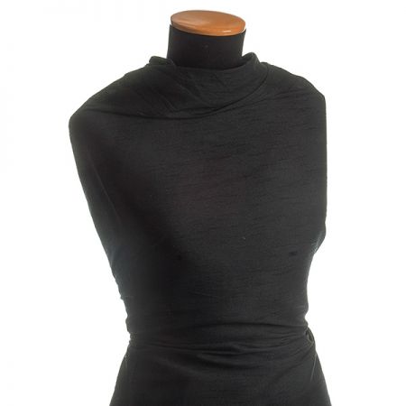 Umělé hedvábí imitace šantung černý