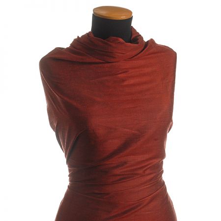 Šantung jednobarevný matný hnědý