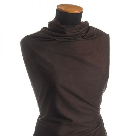 Šantung jednobarevný matný čokoládově hnědý 