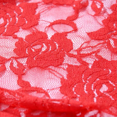 Jemná pružná krajka motiv růže jasně červená