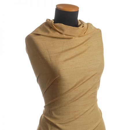 Imitace hedvábného šantungu zlatohnědý