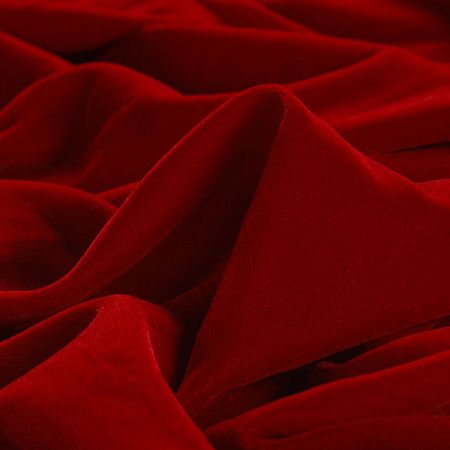 Samet nepružný tmavě červený imitace hedvábí