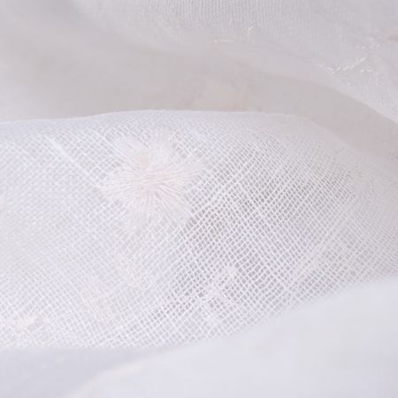 Len organtýn vyšívaný smetanový