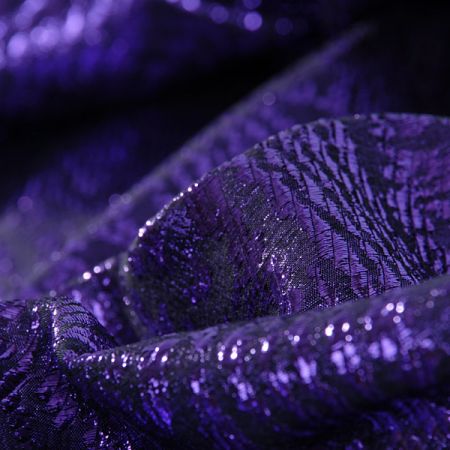 Tkané lamé se vzorem moaré fialová/černá