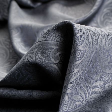 Brokát nepružný květinový motiv modrošedý