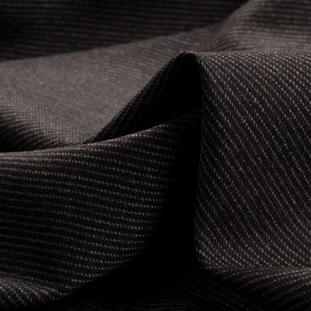 Vlněná kostýmová látka proužek bílá/hnědá