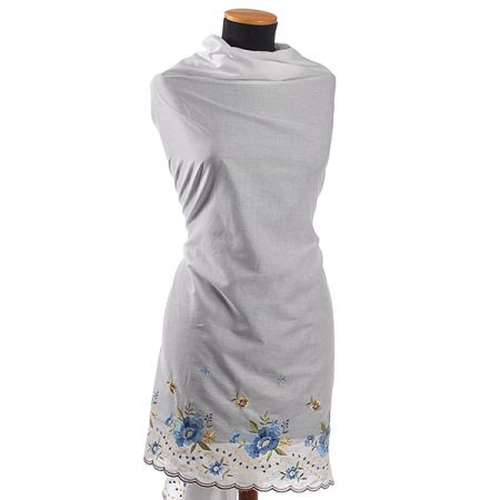 Vyšívaná látka madeira barevná výšivka/bílý podklad