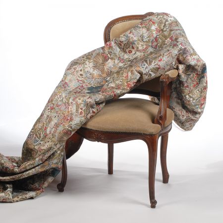 Žakárová dekorační látka Art deco Motýli sv.modrá