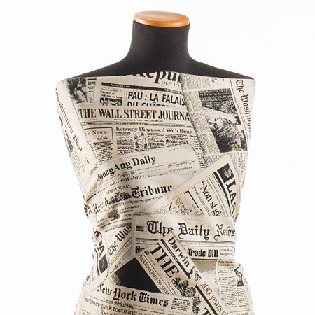 Dekorativní látka moderní novinový vzor tisk 