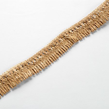 Třásně imitace kůže béžové